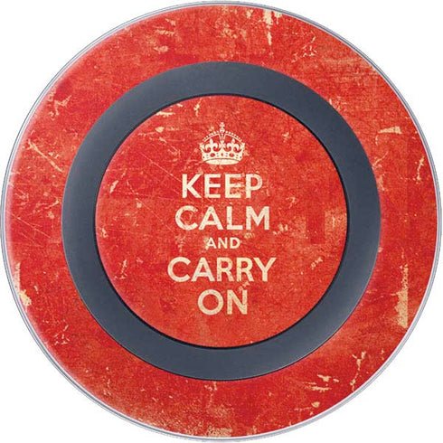 Keep Calm and Carry On Distressed Wireless Charger Skin