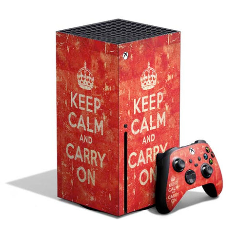 Keep Calm and Carry On Distressed Xbox Series X Bundle Skin