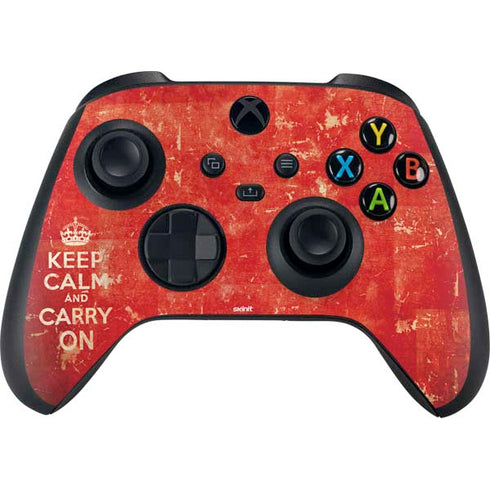 Keep Calm and Carry On Distressed Xbox Series X Controller Skin