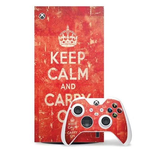 Keep Calm and Carry On Distressed Xbox Series X Skins
