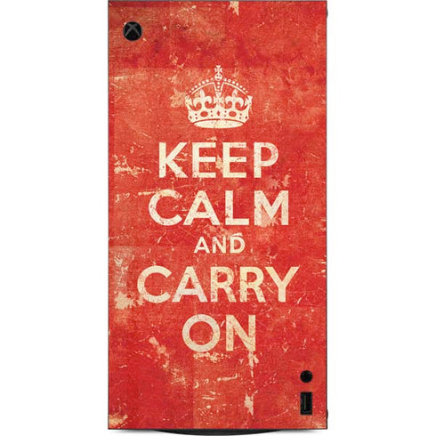 Keep Calm and Carry On Distressed XBox Series X Digital Edition Console Skin