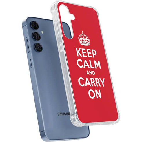 Keep Calm and Carry On Galaxy A55 5G Clear Case