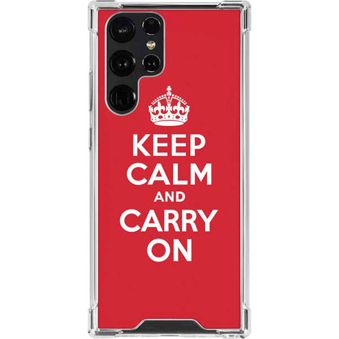 Keep Calm and Carry On Galaxy S23 Ultra Clear Case