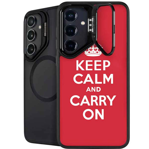 Keep Calm and Carry On Galaxy S25 Kickstand Case