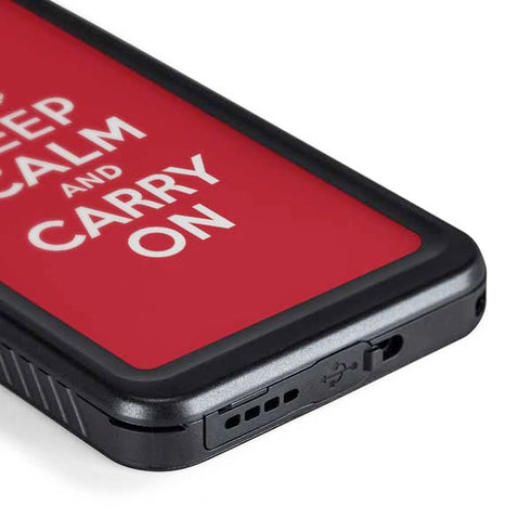 Keep Calm and Carry On Galaxy S24 Plus Waterproof Case