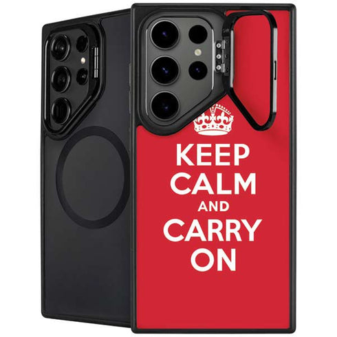 Keep Calm and Carry On Galaxy S25 Ultra Kickstand Case
