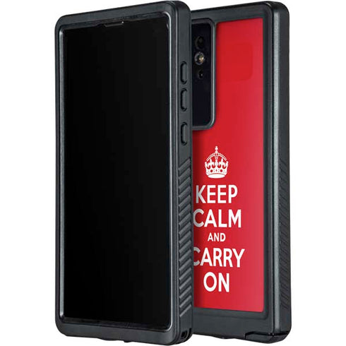 Keep Calm and Carry On Galaxy S24 Ultra Waterproof Case