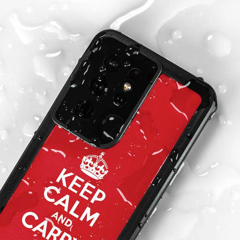 Keep Calm and Carry On Galaxy S24 Ultra Waterproof Case