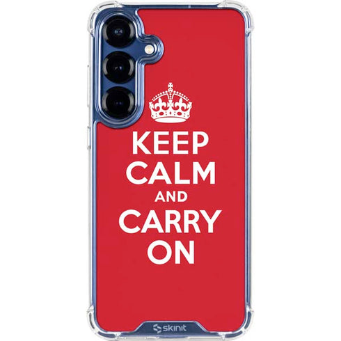 Keep Calm and Carry On Galaxy S25 Plus Clear Case