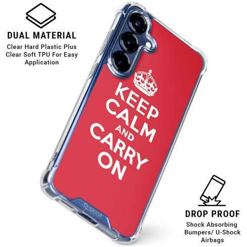 Keep Calm and Carry On Galaxy S25 Plus Clear Case