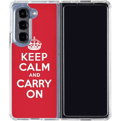 Keep Calm and Carry On Galaxy Z Fold5 5G Clear Case
