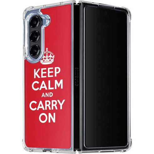 Keep Calm and Carry On Galaxy Z Fold5 5G Clear Case