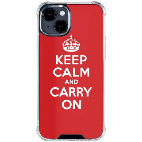 Keep Calm and Carry On iPhone 15 Clear Case