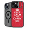 Keep Calm and Carry On iPhone 15 Plus Kickstand Case