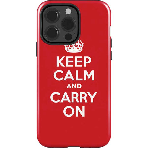 Keep Calm and Carry On iPhone 15 Pro Impact Case