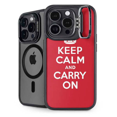 Keep Calm and Carry On iPhone 15 Pro Kickstand Case