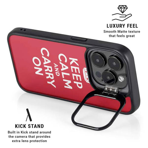 Keep Calm and Carry On iPhone 15 Pro Kickstand Case