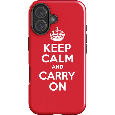 Keep Calm and Carry On iPhone 16 Impact Case