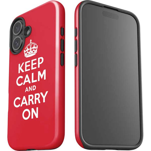 Keep Calm and Carry On iPhone 16 Impact Case