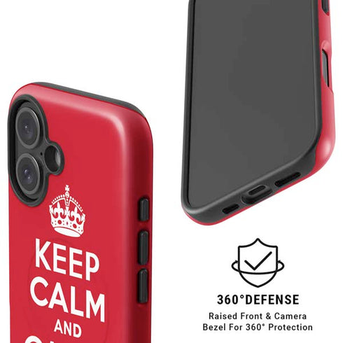 Keep Calm and Carry On iPhone 16 Magsafe Impact Case