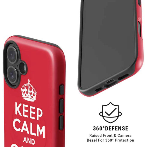 Keep Calm and Carry On iPhone 16 Plus Magsafe Impact Case