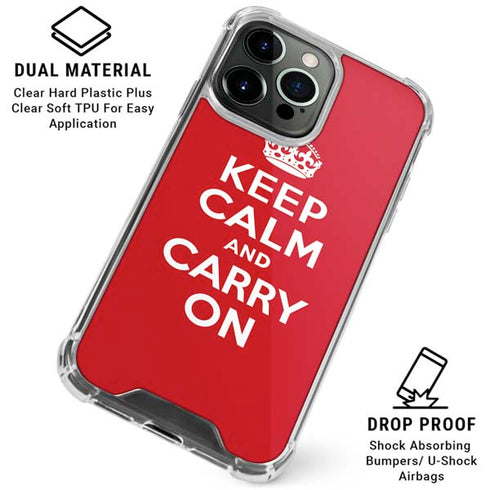 Keep Calm and Carry On iPhone 16 Pro Max Clear Case