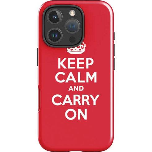 Keep Calm and Carry On iPhone 16 Pro Max Impact Case