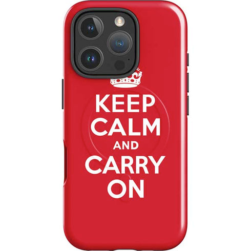 Keep Calm and Carry On iPhone 16 Pro Max Magsafe Impact Case