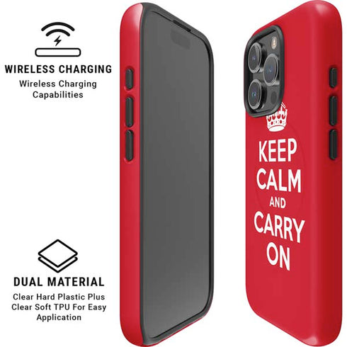 Keep Calm and Carry On iPhone 16 Pro Max Magsafe Impact Case