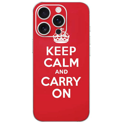 Keep Calm and Carry On iPhone 16 Pro Skin