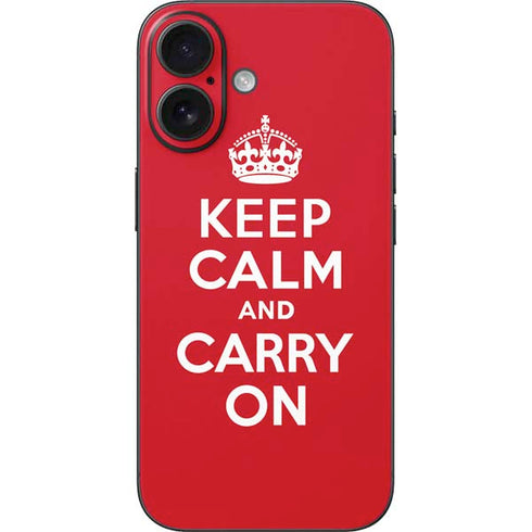 Keep Calm and Carry On iPhone 16 Skin