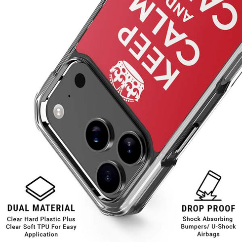 Keep Calm and Carry On iPhone 18 Pro Clear Case