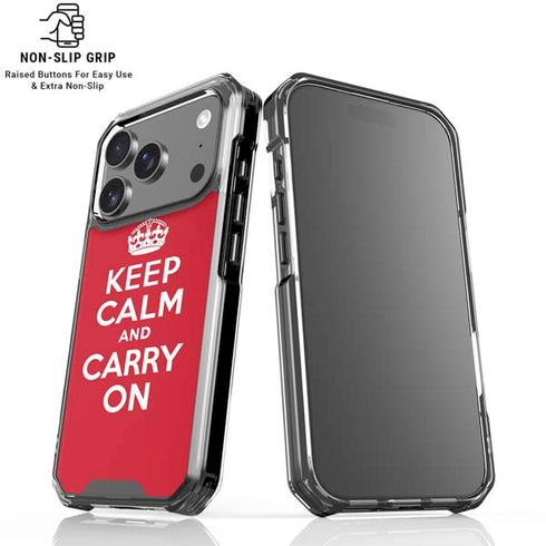 Keep Calm and Carry On iPhone 18 Pro Clear Case