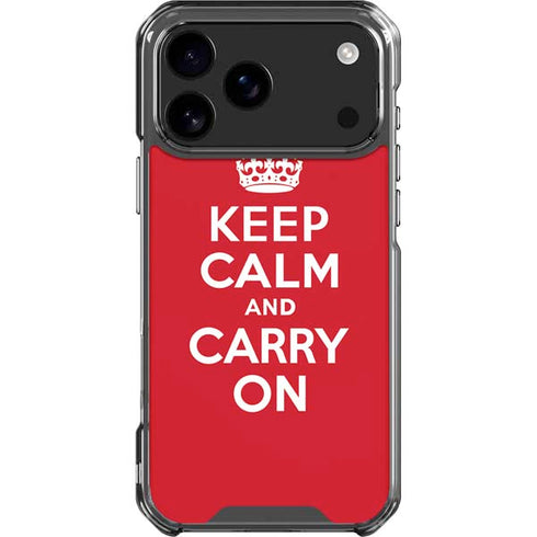 Keep Calm and Carry On iPhone 18 Pro Max Clear Case