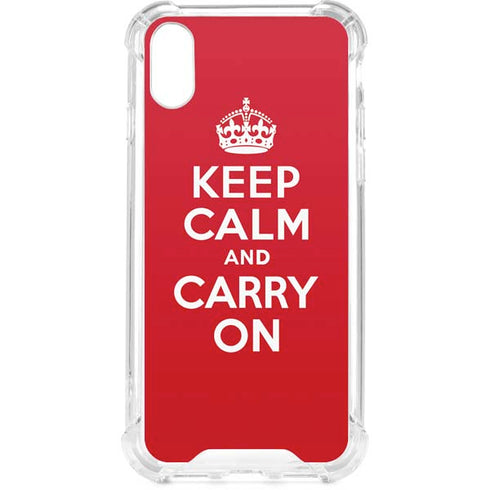 Keep Calm and Carry On iPhone XS Clear Case