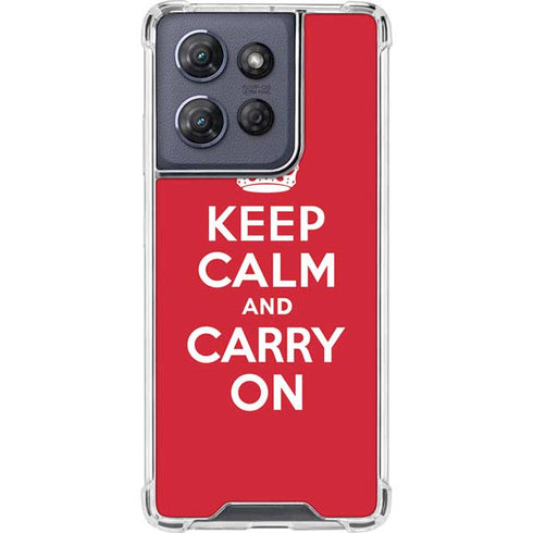 Keep Calm and Carry On Moto G 5G (2025) Clear Case