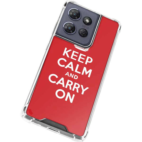 Keep Calm and Carry On Moto G 5G (2025) Clear Case