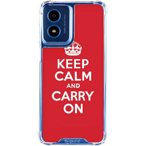 Keep Calm and Carry On Moto G Play 4G (2024) Clear Case