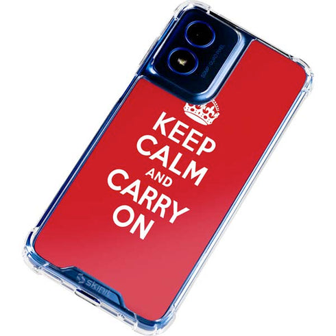 Keep Calm and Carry On Moto G Play 4G (2024) Clear Case