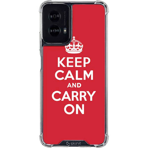 Keep Calm and Carry On Moto G Power 5G (2024) Clear Case