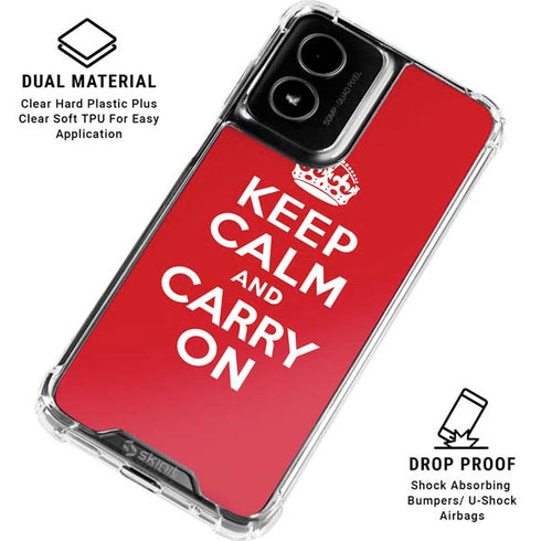 Keep Calm and Carry On Moto G Power 5G (2024) Clear Case
