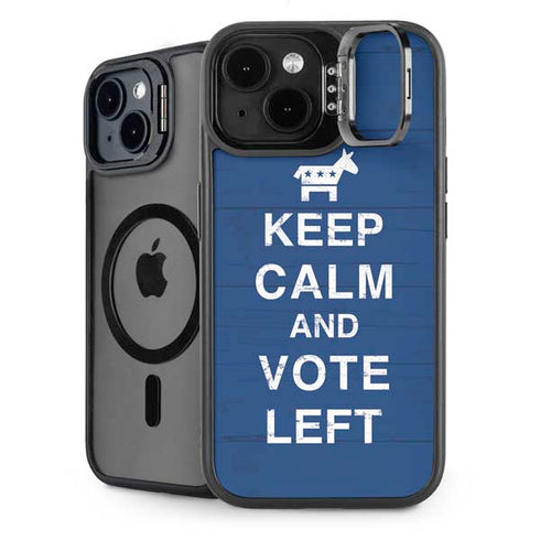 Keep Calm And Vote Left iPhone 15 Plus Kickstand Case