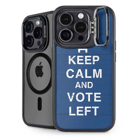 Keep Calm And Vote Left iPhone 15 Pro Kickstand Case