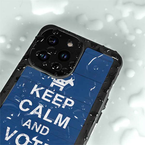 Keep Calm And Vote Left iPhone 15 Pro Waterproof Case