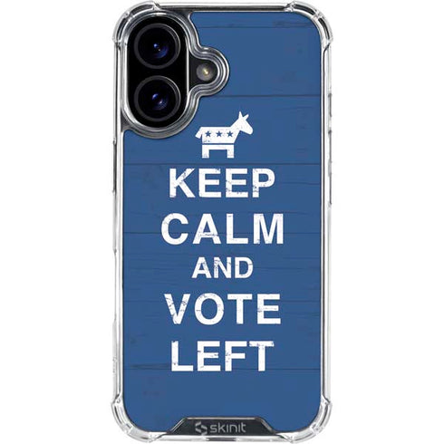 Keep Calm And Vote Left iPhone 16 Clear Case