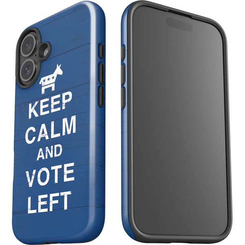 Keep Calm And Vote Left iPhone 16 Plus Impact Case