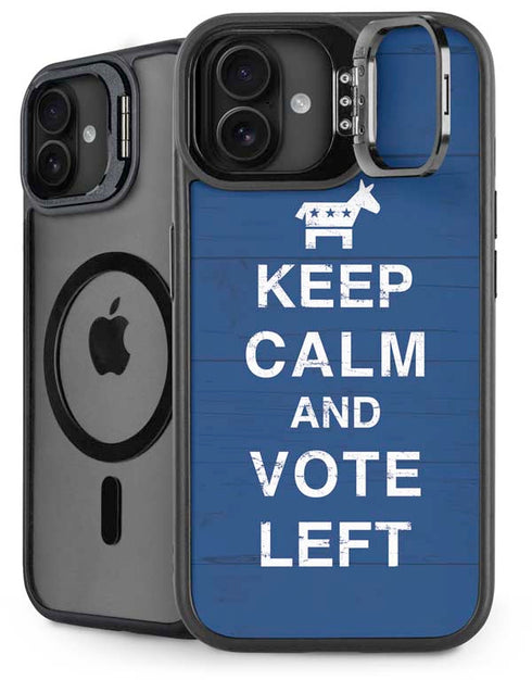 Keep Calm And Vote Left iPhone 16 Plus Kickstand Case
