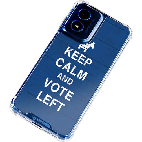 Keep Calm And Vote Left Moto G Play 4G (2024) Clear Case