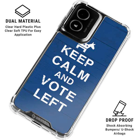 Keep Calm And Vote Left Moto G Power 5G (2024) Clear Case