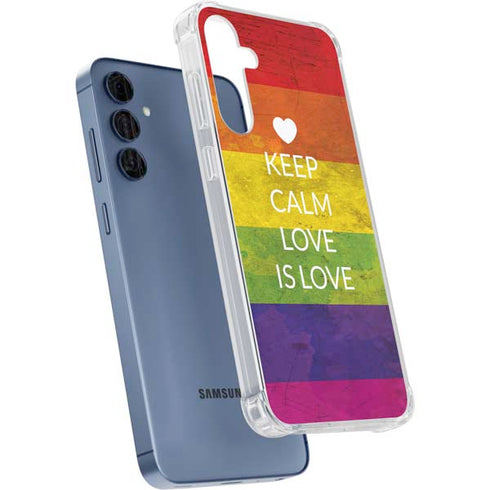 Keep Calm Love Is Love Galaxy A55 5G Clear Case